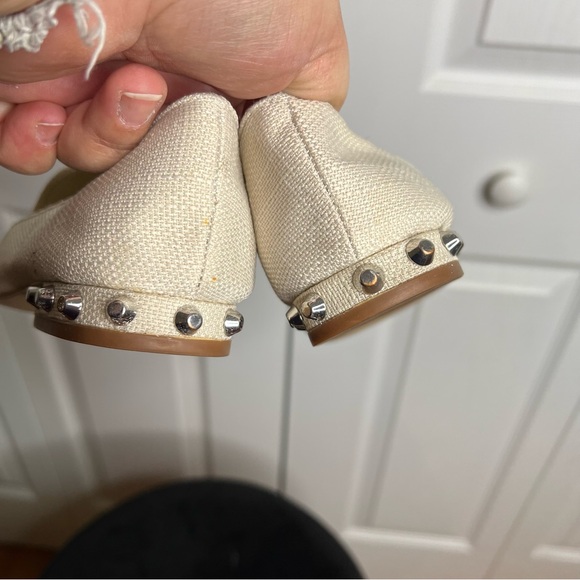 Marc Fisher Beige natural slip on abree flats studded low heel women shoes 6.5 - Picture 14 of 15